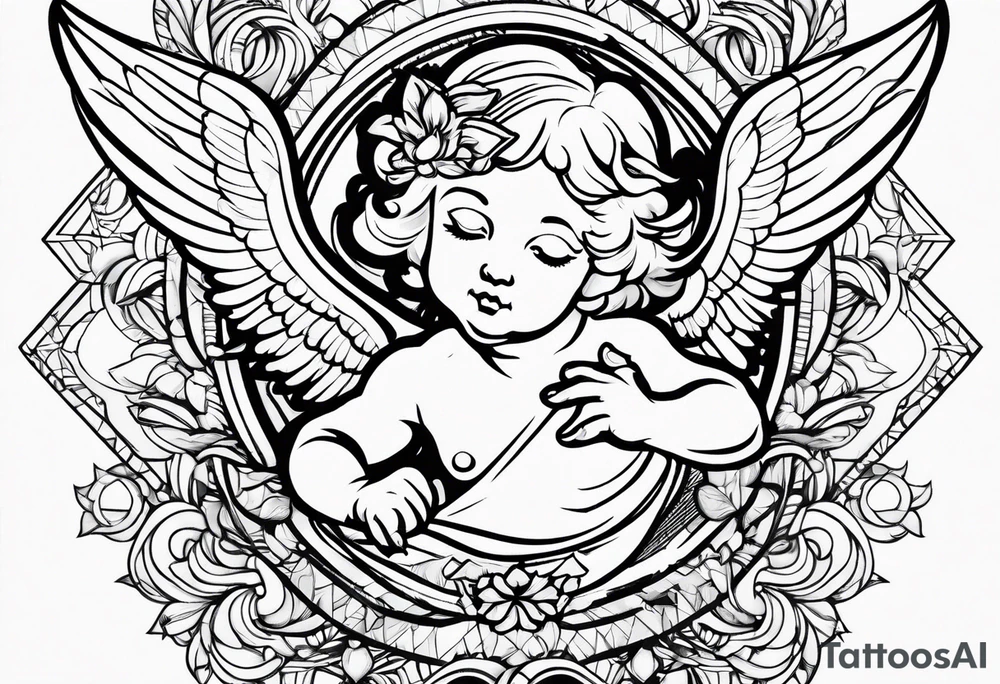Cherub flying tattoo idea