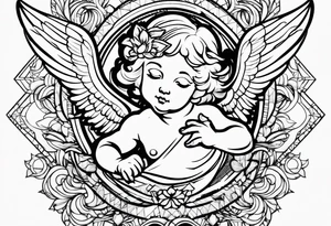 Cherub flying tattoo idea