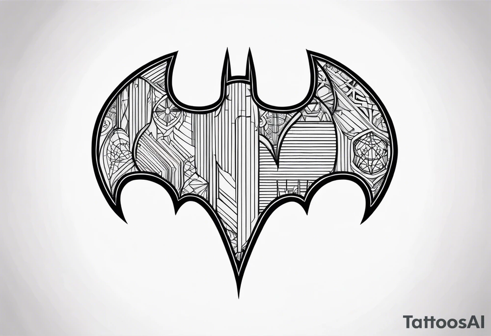 Cyber sigilism batman symbol tattoo idea