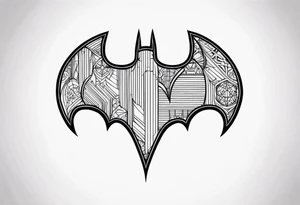 Cyber sigilism batman symbol tattoo idea