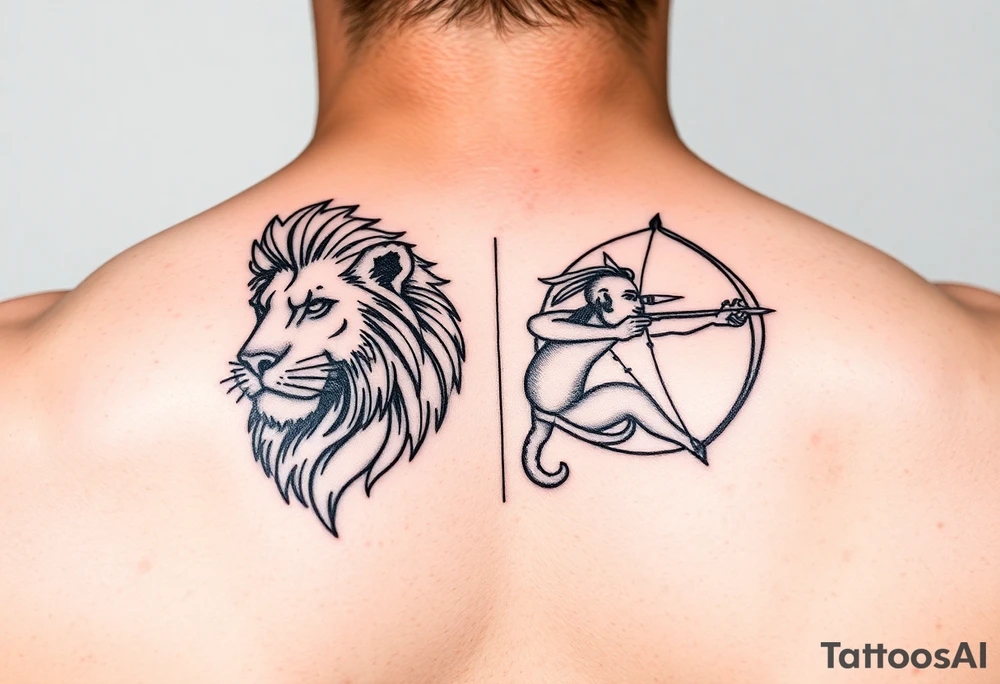 Leo and Sagittarius combined tattoo idea