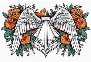 angel wings
old school vintage simple traditional design surrounded by vintage flowers


bold color simple tattoo idea