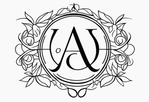 create a Lucas and Jordan and Annabel monogram tattoo idea