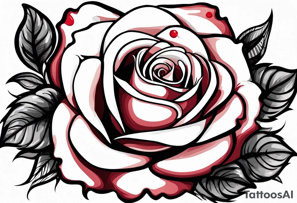 White rose, blood, eternaly yours tattoo idea