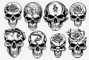 snake with skull tattoo idea