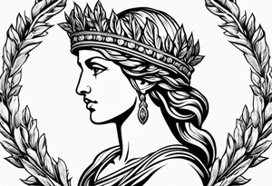 Athena with a laurel wreath around him tattoo idea