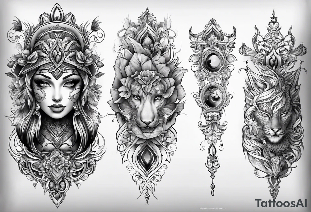 leg sleeve tattoo idea