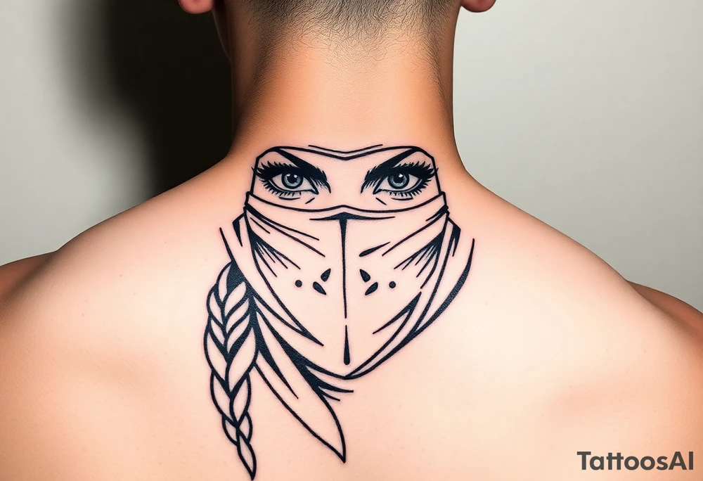 girl in a balaclava tattoo idea