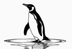 penguin standing on ice in the water. tattoo idea