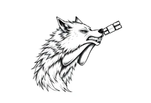 Big bad wolf huffing puffing and blowing a brick house down tattoo idea