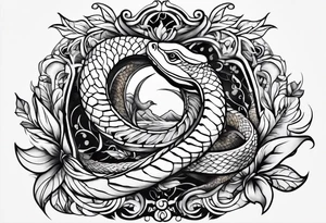 A Snake and a dove simple arm tattoo tattoo idea