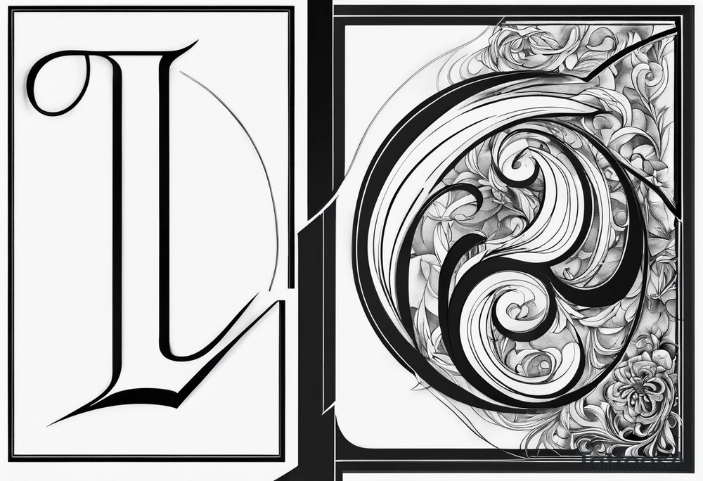 Two letters L tattoo idea