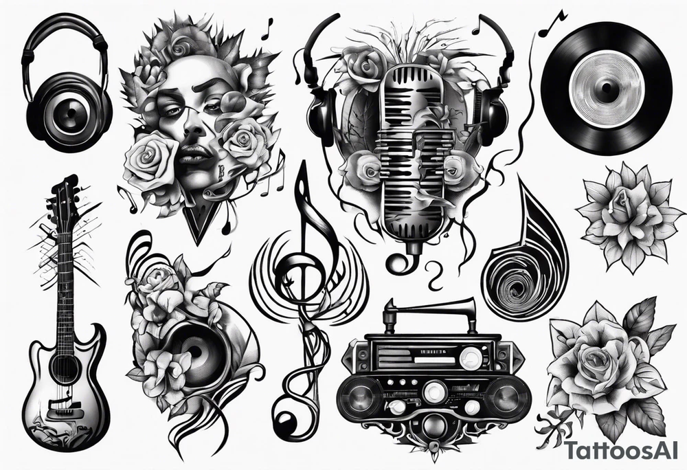 music sound tattoo idea