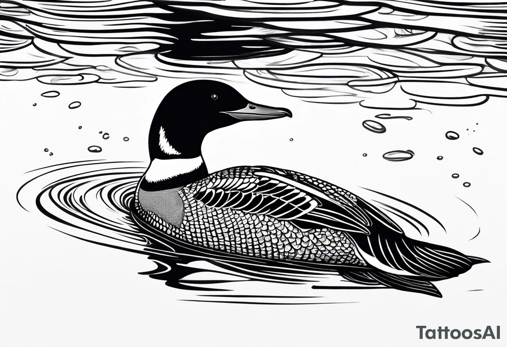 loon with walleye underneath tattoo idea