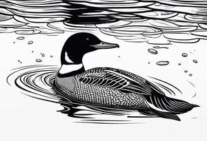 loon with walleye underneath tattoo idea