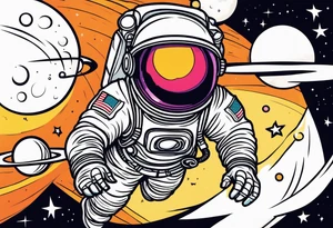 A astronaut a black hole tattoo idea