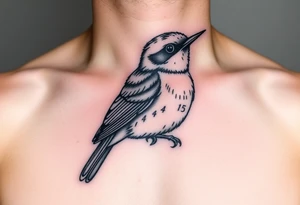 Black and white bluebird with 4/7/15 incorporated in it. On chest tattoo idea