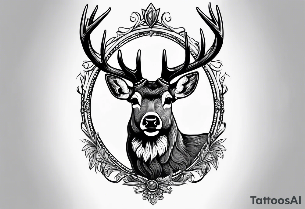 Mule deer head tattoo idea