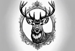 Mule deer head tattoo idea