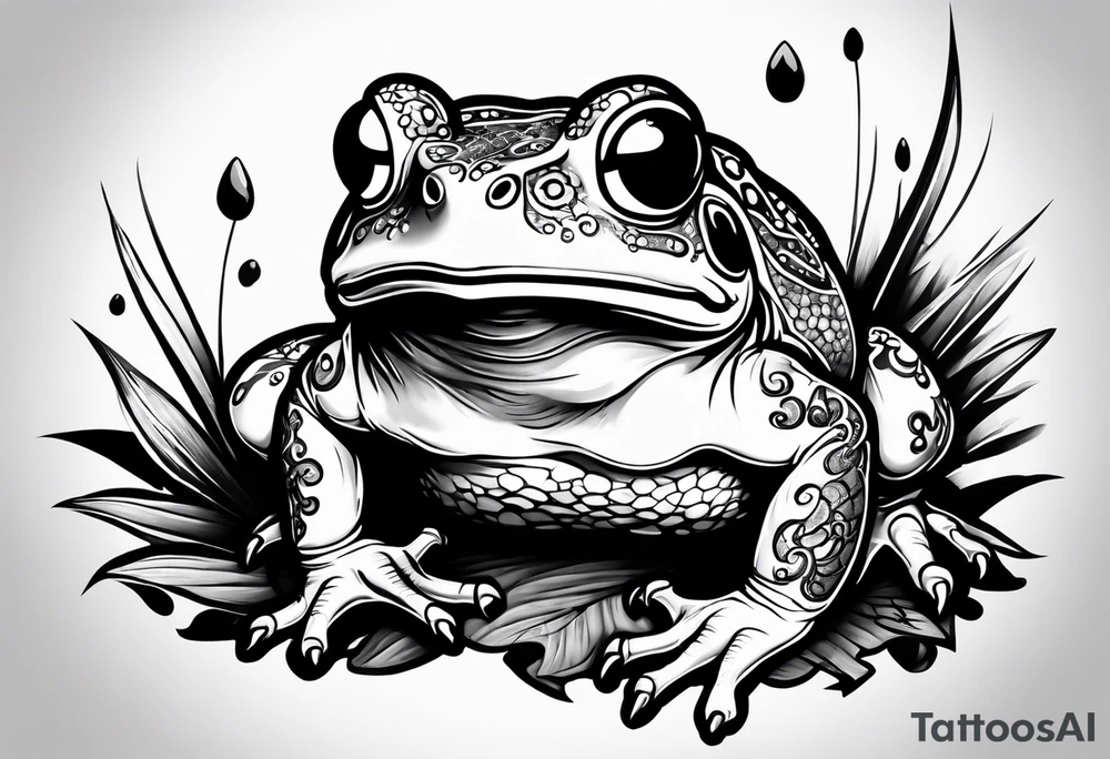 Toad with nunchucks tattoo idea