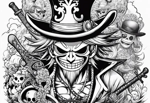 One Piece Shirohige and StrawHats flag tattoo idea