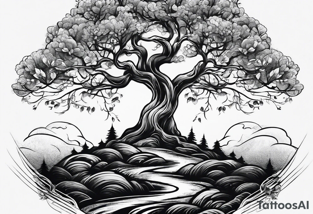 Simple tree without leaves tattoo idea
