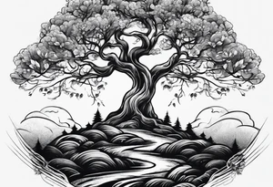 Simple tree without leaves tattoo idea