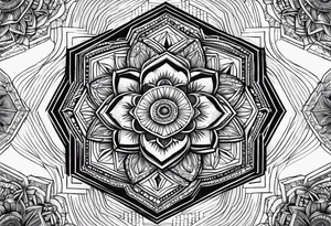Mandala honeycomb hexagon tattoo idea