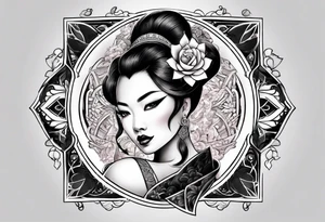 Asian Queen Of Spades tattoo sleeve tattoo idea