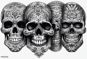 realistic mexican skulls tattoo idea