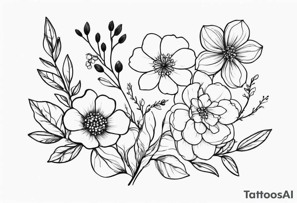 Delicate flowers that symbolise strength, growth and healing tattoo idea Delicate flowers that symbolise strength, growth and healing tattoo idea