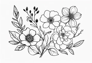 Delicate flowers that symbolise strength, growth and healing tattoo idea