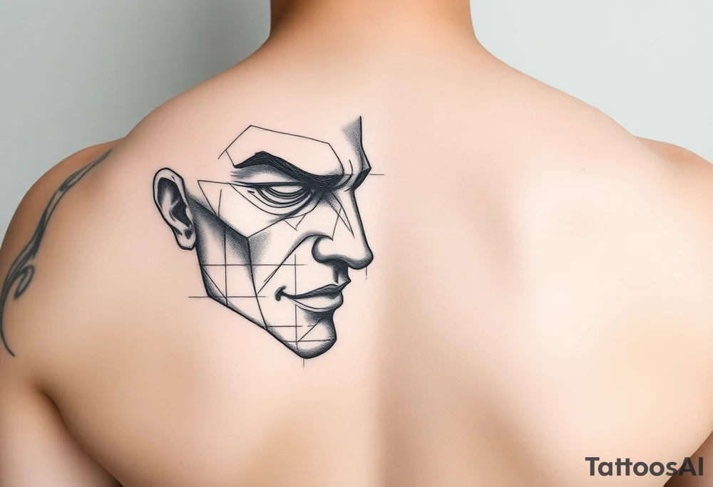 pencil sketch of dark and light emotion tattoo idea