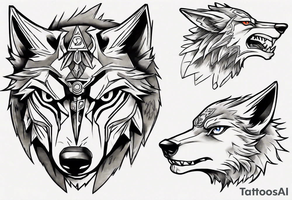wolf head from zelda twilight princess tattoo idea