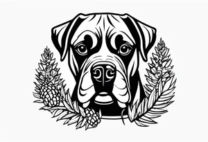 name boxer dog Waylon pinecones tattoo idea