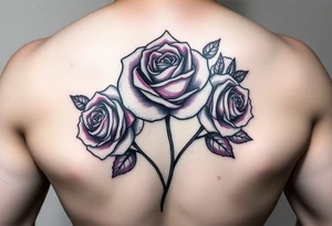 Create a rose tattoo with 3 roses add purple and pink also add black and make it bold
Roses without the stem tattoo idea