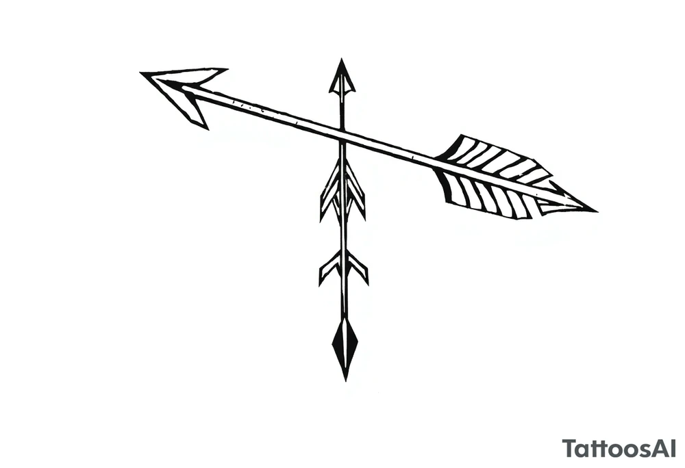 normal size  arrow that come down tattoo idea