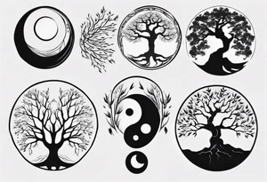 tree yin yang tattoo idea