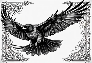 outlines of a flying crow, without bows tattoo idea