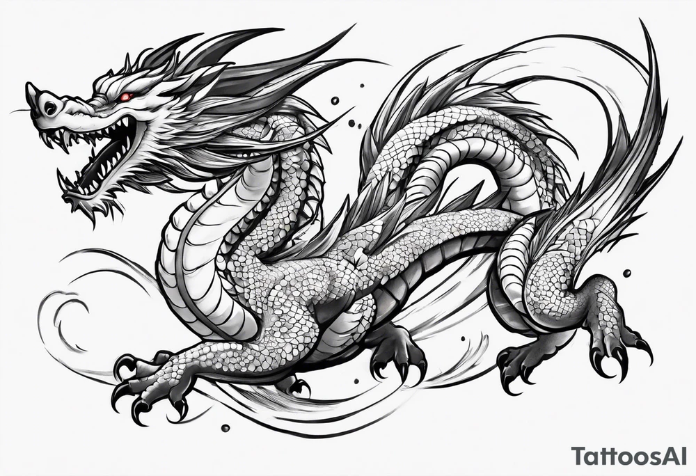 Haku from Spirited Away in dragon form flying wrapping around the wrist and forearm tattoo idea
