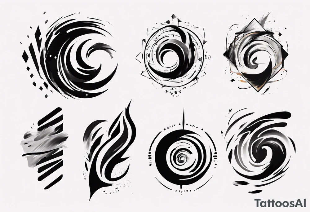 Time abstract Brush stroke tattoo idea