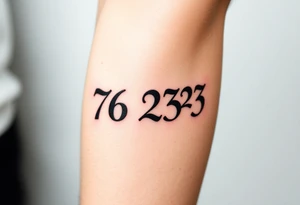 76 2323 written out gang tattoo idea