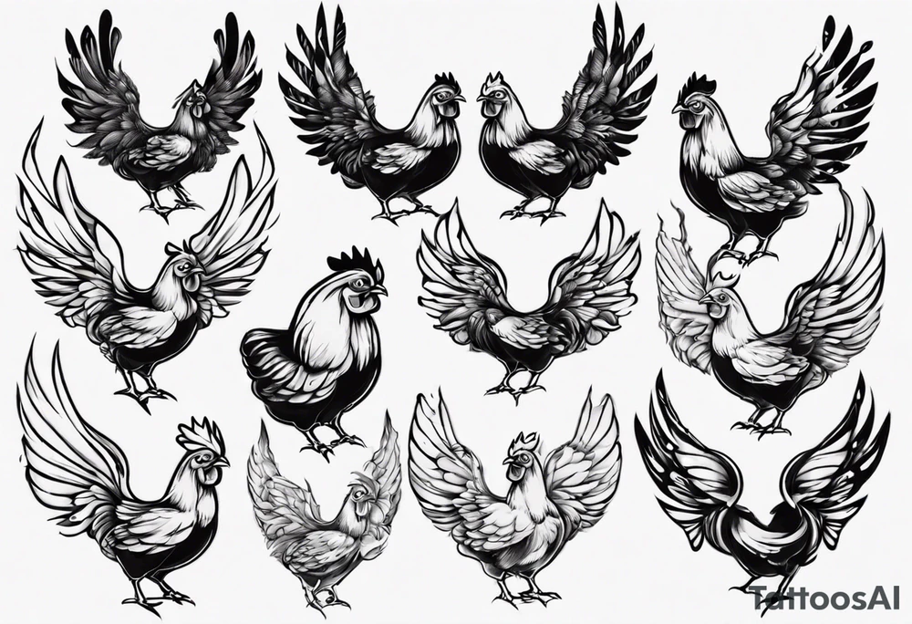 chicken wing tattoo idea