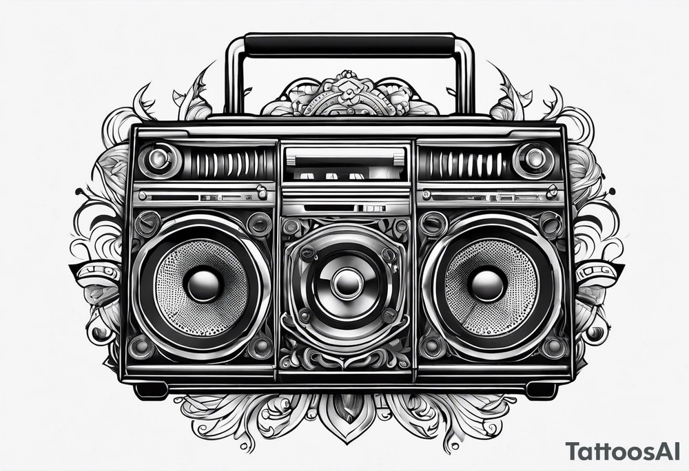 Boombox simple tattoo idea