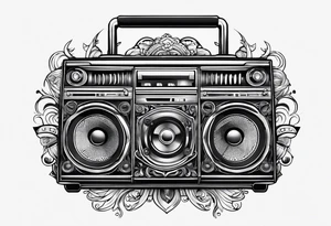 Boombox simple tattoo idea