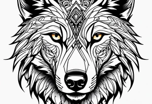 Wolf face tattoo idea