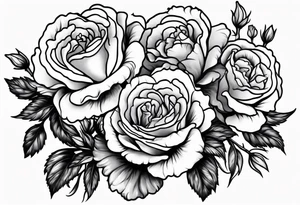 Carnation,rose bouquet tattoo idea