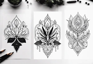 Tatuagem femina sem animais ou plantas na região da virilha tattoo idea