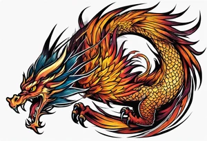 phoenix fighting dragon tattoo idea