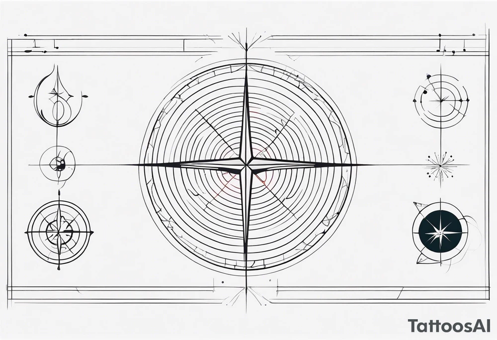 Coordinates and lines tattoo idea